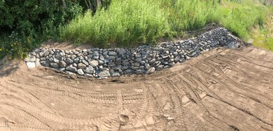 Backyard retaining wall