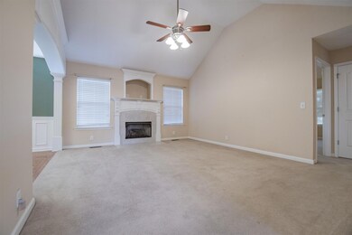 Living Room with gas logs