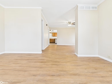 View into dining room and kitchen