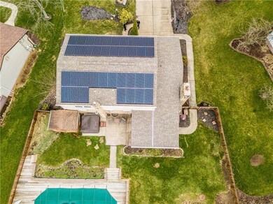 Aerial view - notice the solar panels on the roof!