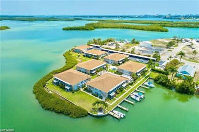 Aerial view of a nearby body of water