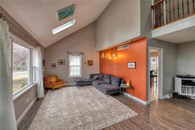 Tons of natural light pours in through the 3 skyli