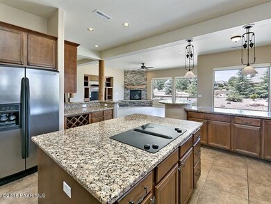 Granite slabs, stainless appliances