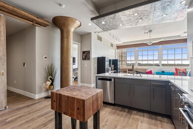 Kitchen featuring light hardwood / wood-style floo
