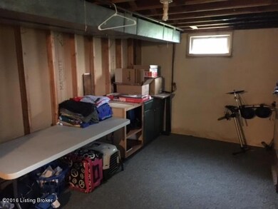 Unfinished area in basement