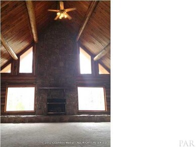 Stone Fire Place Overlooking River