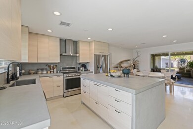 Concrete countertop in kitchen