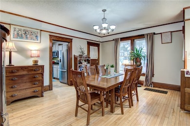 Large dining area with hardwood floors!