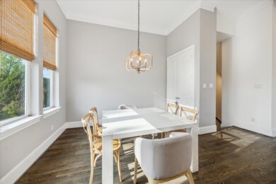 Bright dining area with large windows, attractive