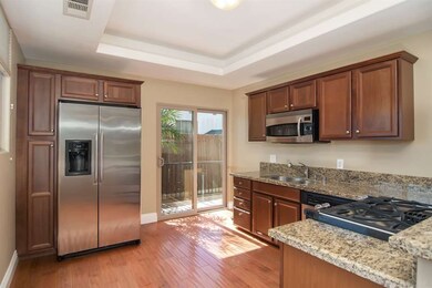 Granite counter tops, stainless steel appliances.