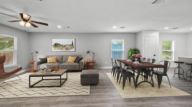 Spacious and open dining & living room area.