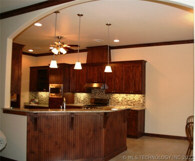 The kitchen opens up to the great room.