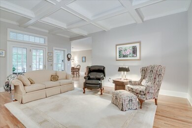 Great Room w coffered ceiling