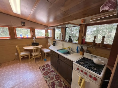 Entrance into bright kitchen