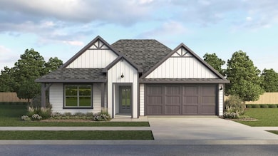 Modern farmhouse style home featuring an attached 
