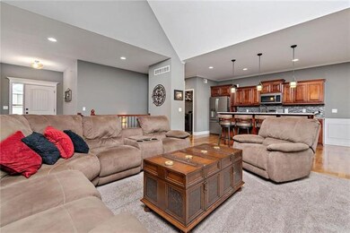 Another view of family room into the open kitchen 