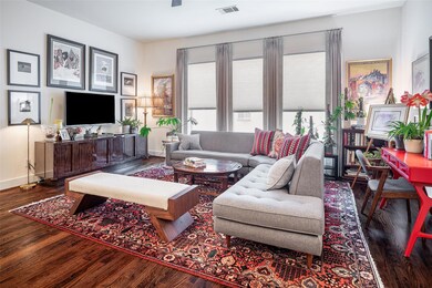 Plenty of natural light with the three tall window