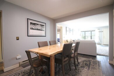 Dining area is connected to living room and kitchen