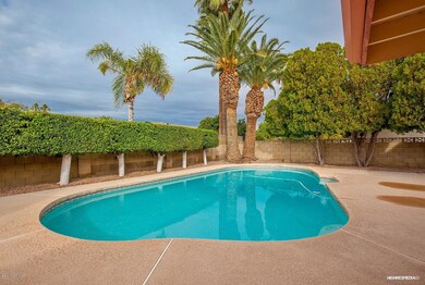 pool off of patio area