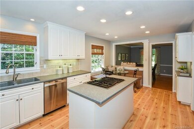 Bright and open kitchen with dual sinks, tons of c