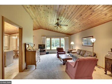 Another view of the living room.  Note the wood ce