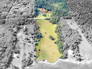 Aerial Field, Home & Barn, b+w