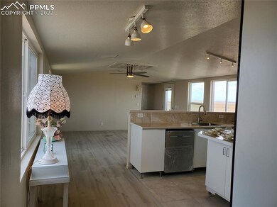 Walking into Kitchen  with movebal Island
