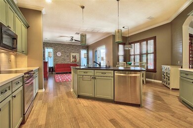 The kitchen features brand new countertops and bac