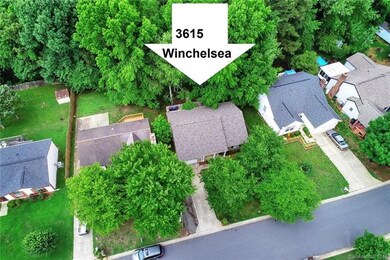 Aerial photo showing trees in back