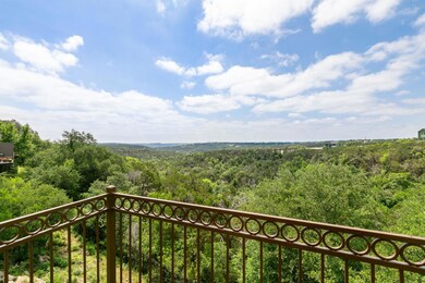 Balcony with a wooded view