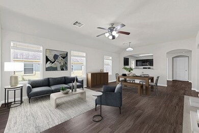 Virtually staged living/dining areas