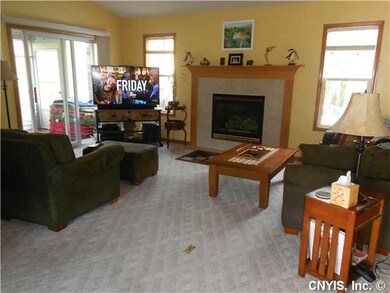 Great Room Great room with cathedral ceilings and 