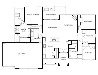 Floorplan rendering of the Harper floorplan built at 101 River Birch Drive.
