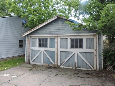 The back yard / garage area.