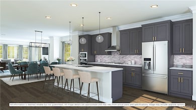 Illustrative rendering. Kitchen featuring a breakf
