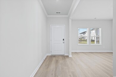 Entrance foyer featuring light wood-type flooring 