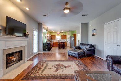 Living room looking toward kitchen