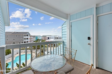 Porch overlooking pool