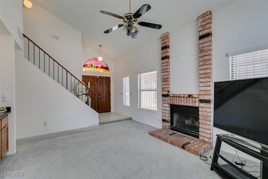 Unfurnished living room featuring carpet, a ceilin