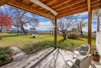 Fenced backyard featuring a patio area