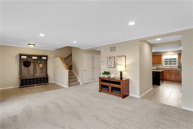 Generous Living Room w Crown Molding & Recessed Li