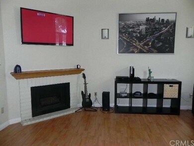 Living room with fireplace.