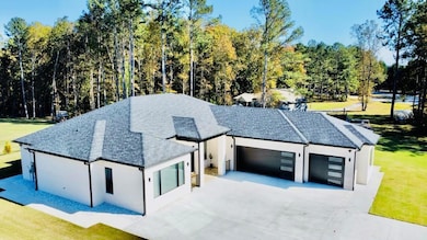 Garage with driveway