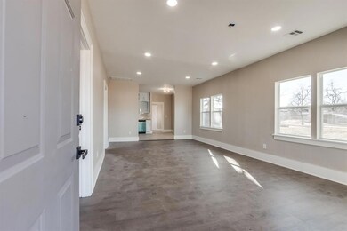 Empty room featuring recessed lighting, visible ve