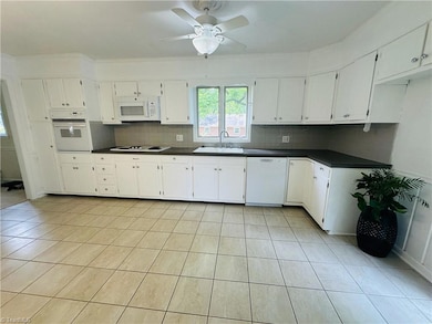 Tile flooring in kitchen