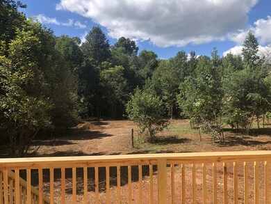 A view of the back yard  from the back deck 