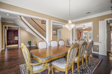 The formal dining is at the front of the home and