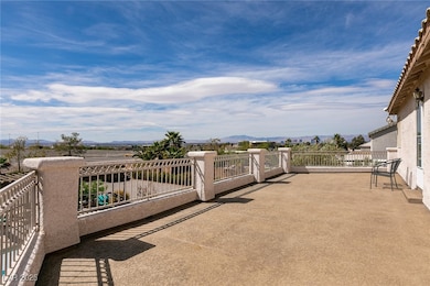 180 degree view of city on balcony off primary bed