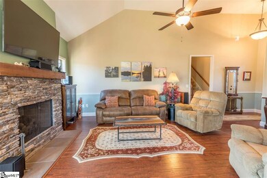 Living Room with Stone Fireplace