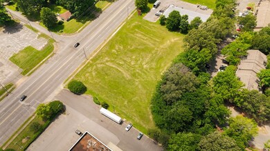 Aerial view of property's location with property parcel outlined
